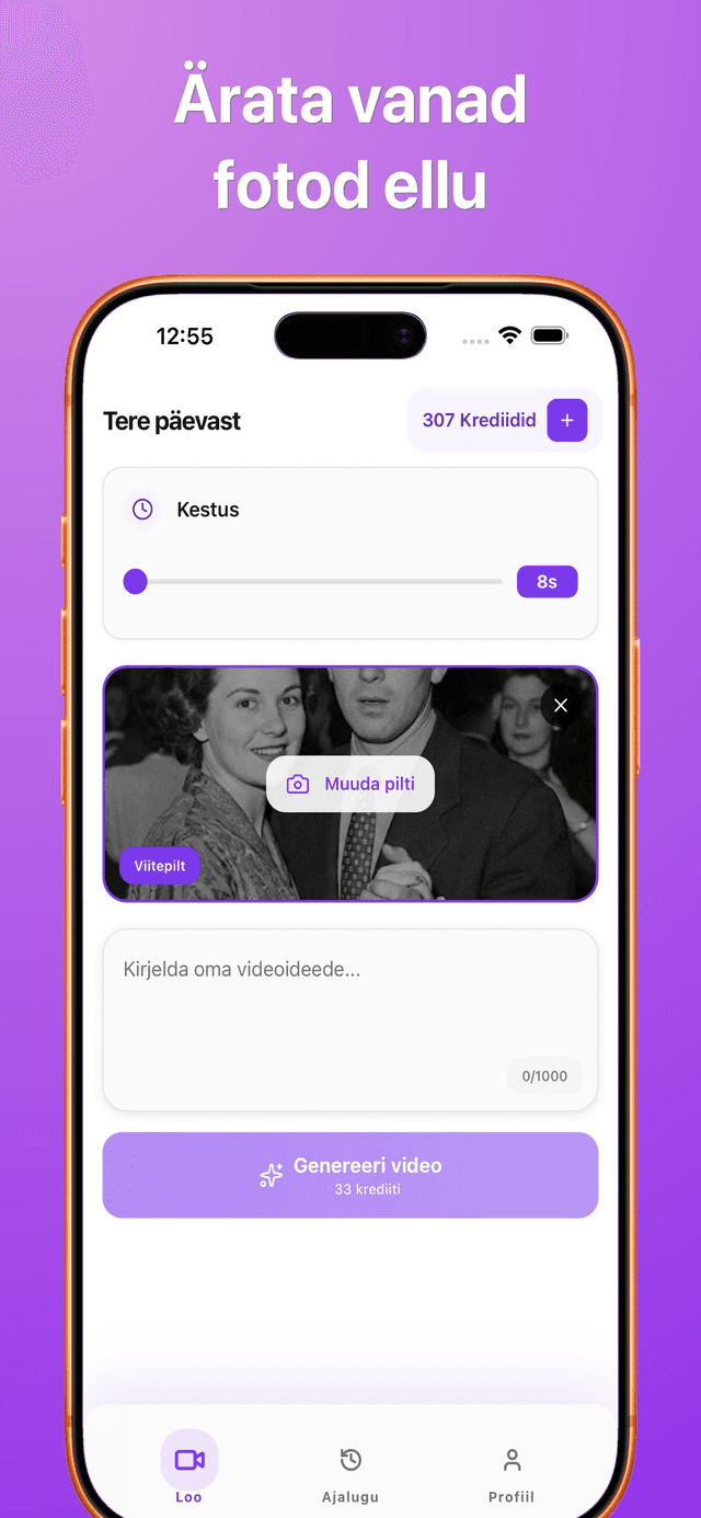 Bonega AI rakenduse ekraanipilt 2