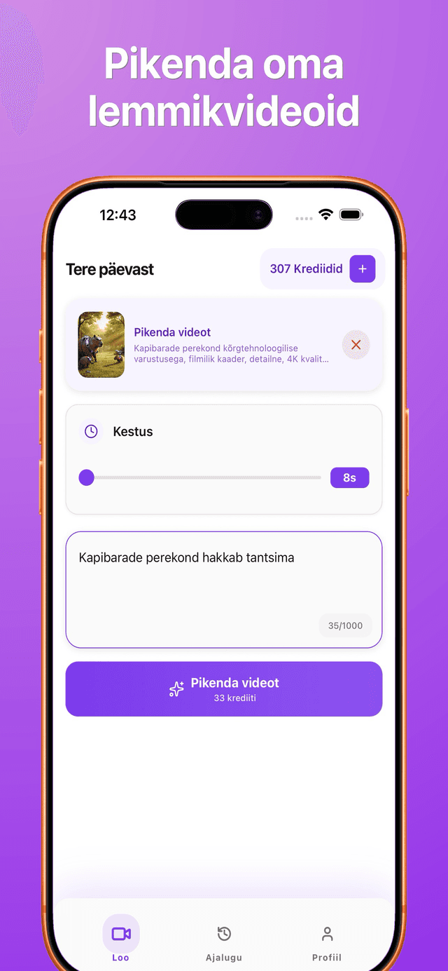 Bonega AI rakenduse ekraanipilt 3
