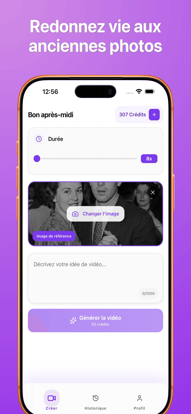 Capture d’écran de l’application Bonega AI 2