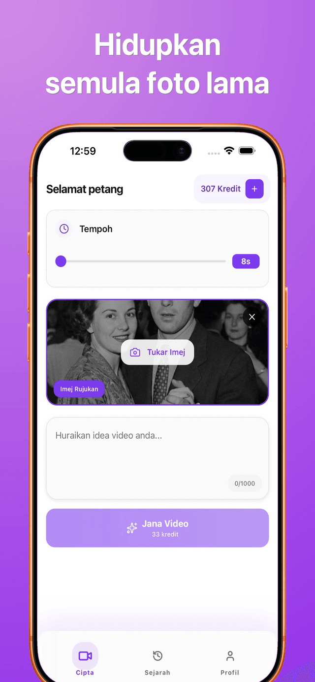 Tangkapan skrin aplikasi Bonega AI 2